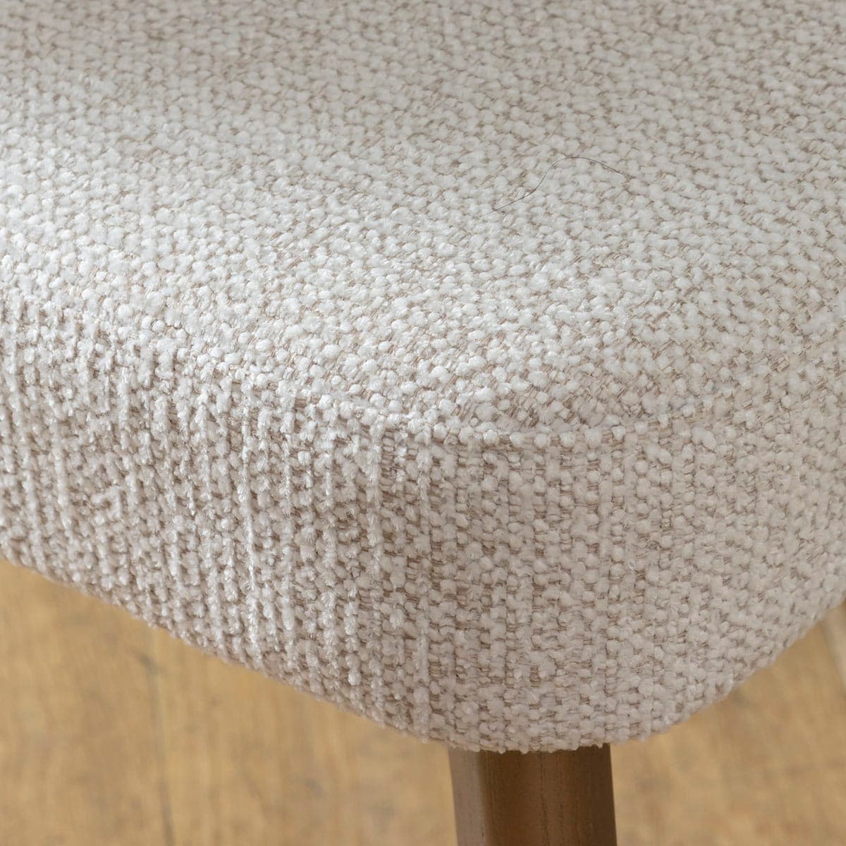 Dorado Luxury Solid Ash Dining Chair with Rich Cream Fabric and Champagne Colour Legs