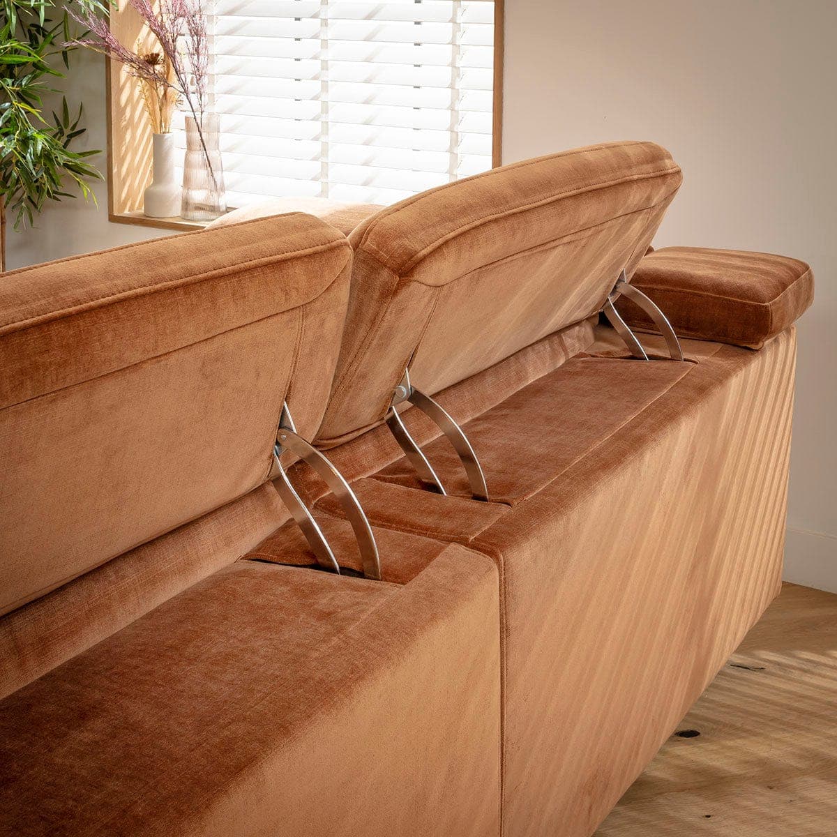 Florance Armless Middle Sofa Module Burnt Orange Fabric 82x105cm
