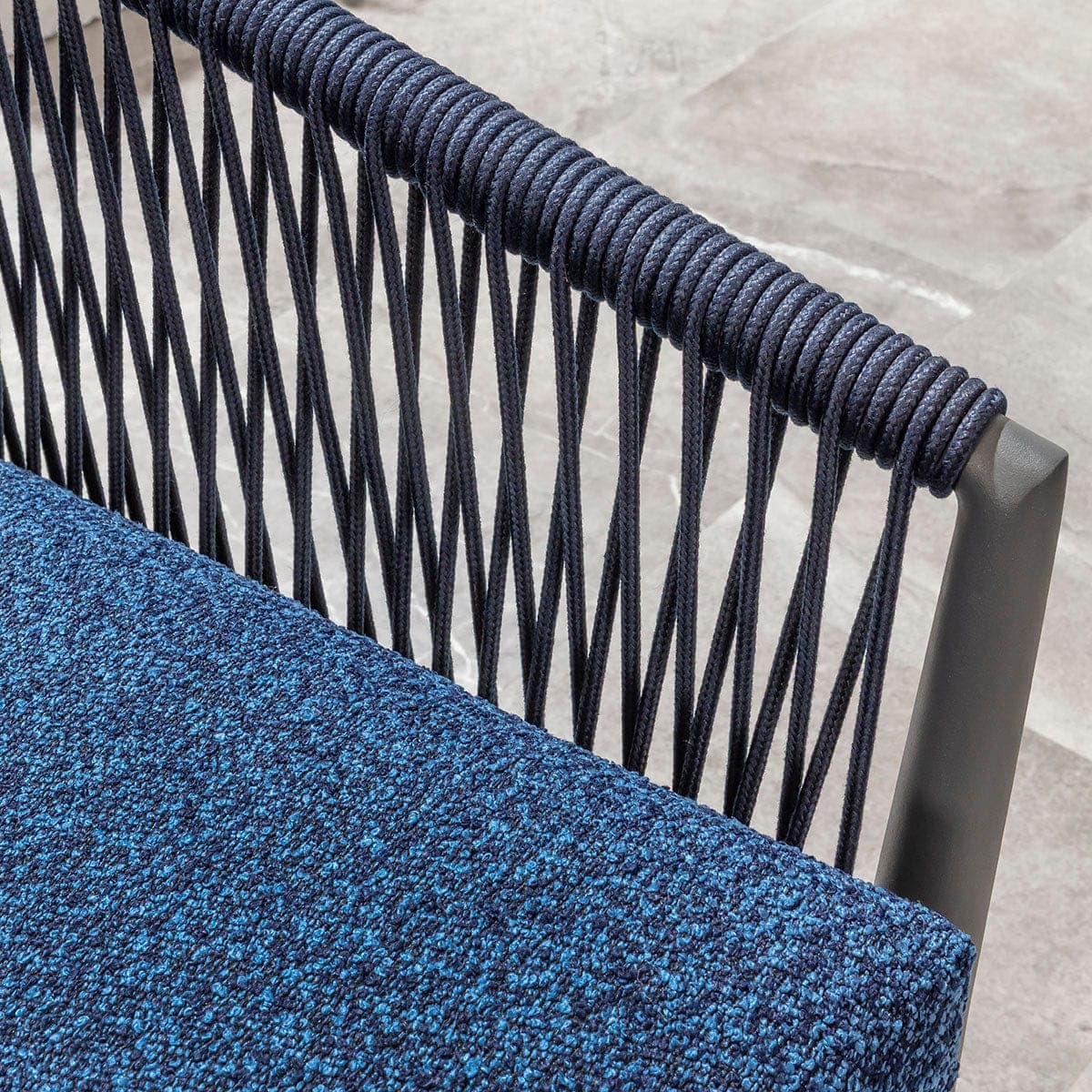 Cole Aluminium Rope Outdoor Garden Dining Chair Midnight Blue
