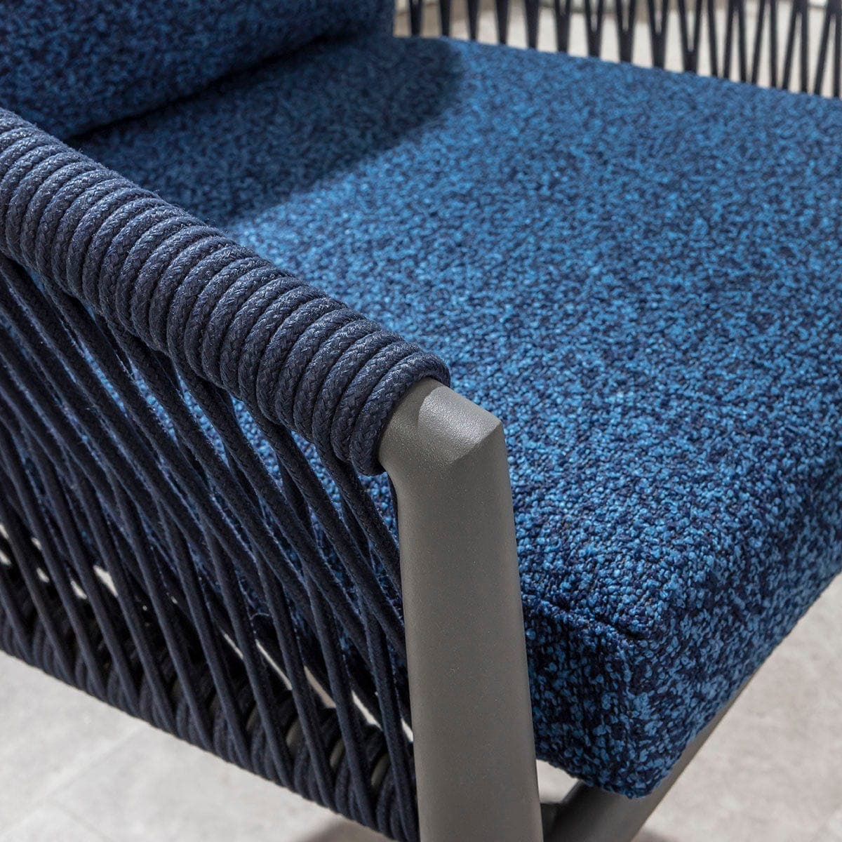 Cole Aluminium Rope Outdoor Garden Dining Chair Midnight Blue